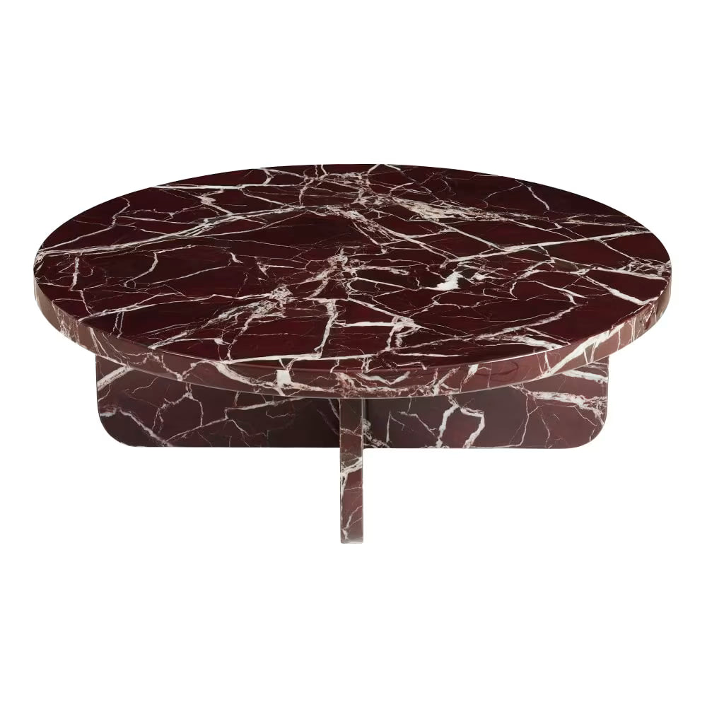 Circe Coffee Table Rosso Marble - 90 cm (On Order)