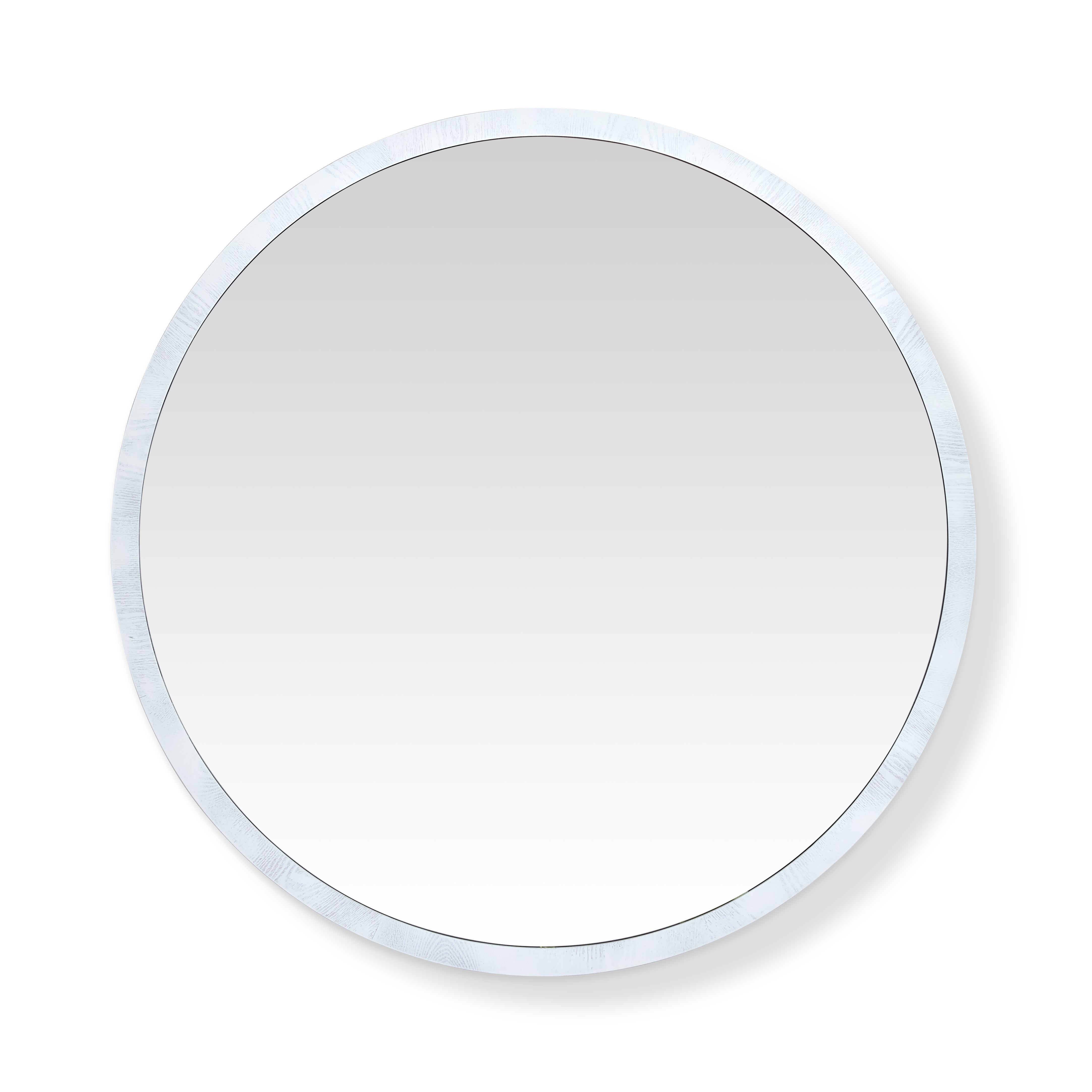 Clyde Round White Mirror