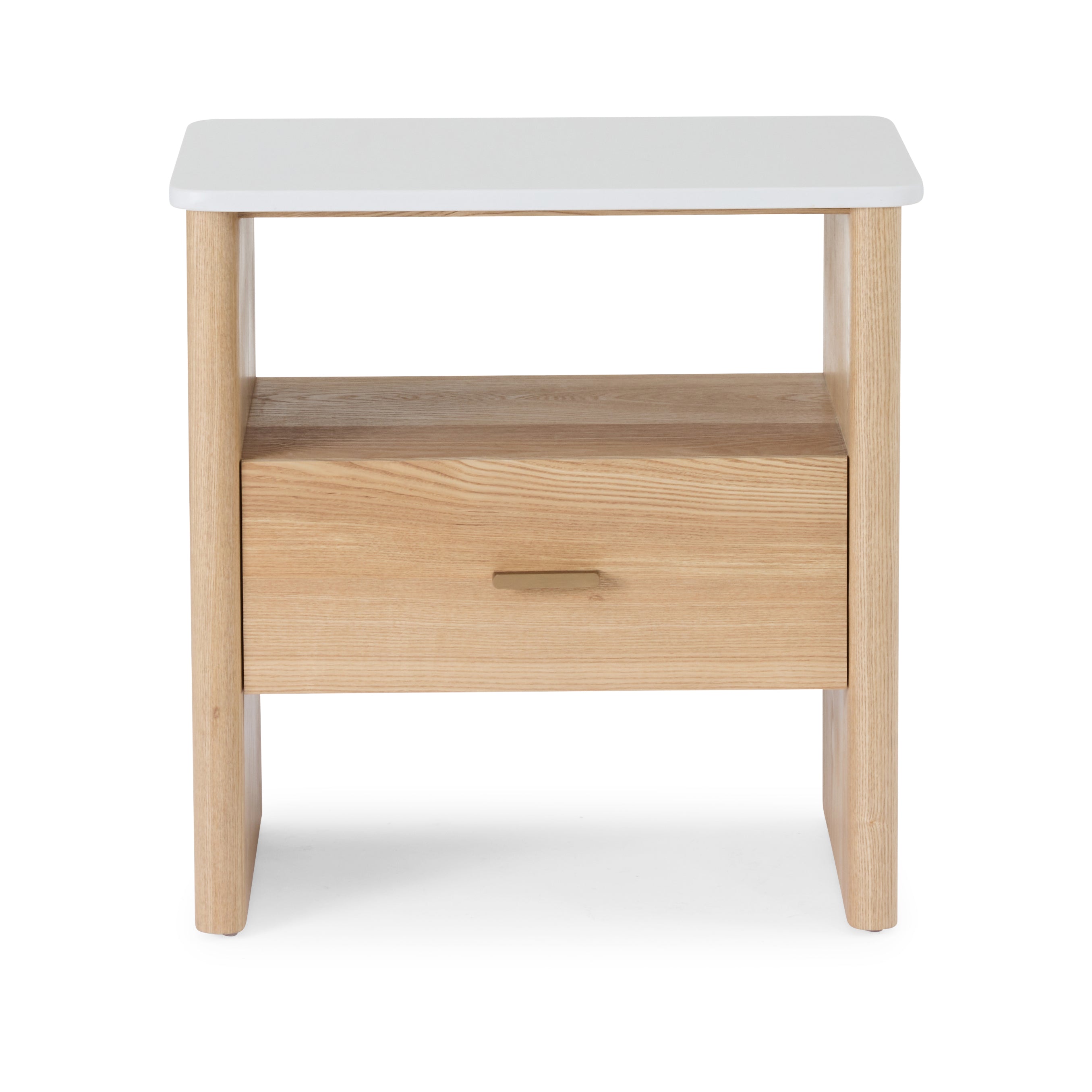 Oscar White/Oak Bedside Table