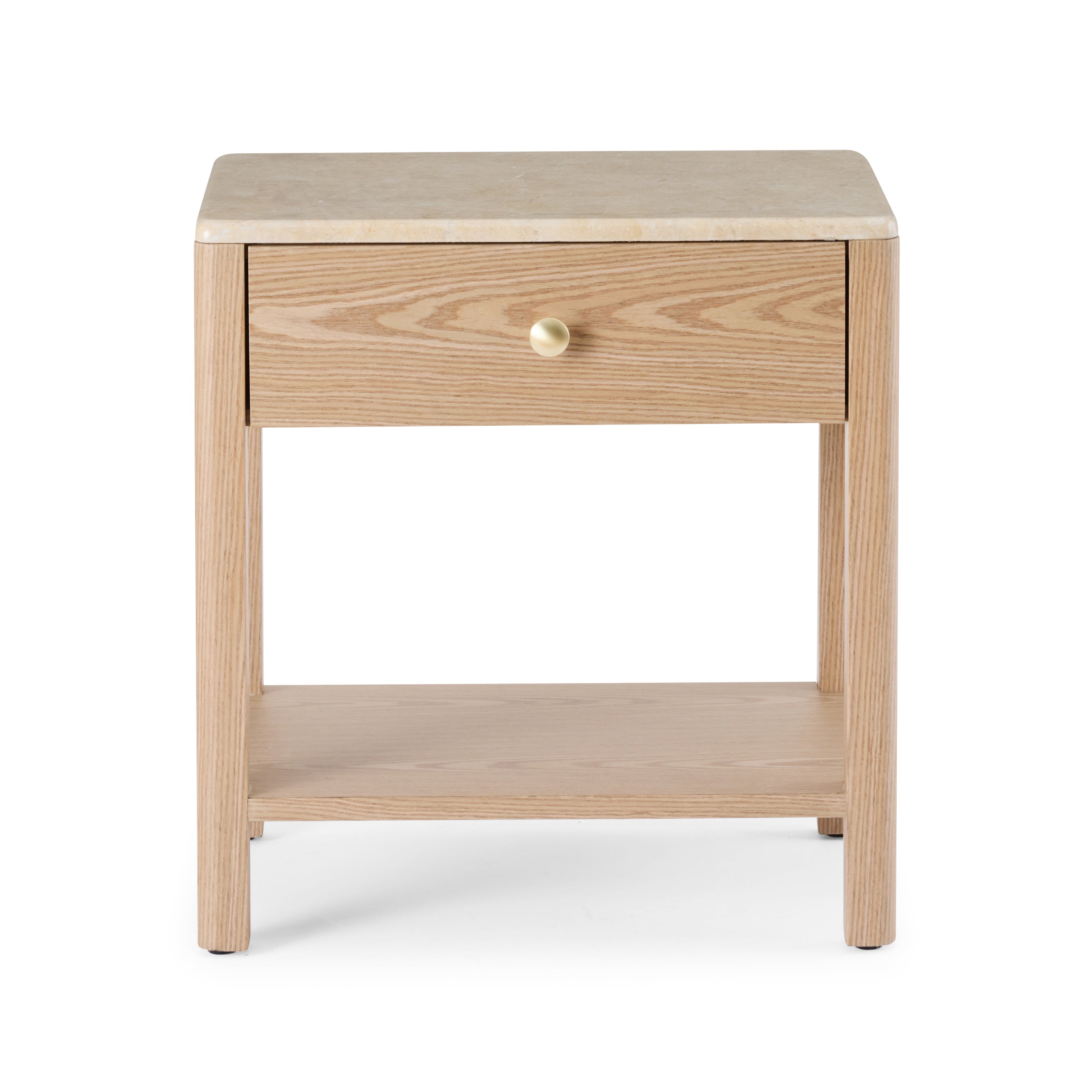 Carlyle Brown Marble Bedside Table