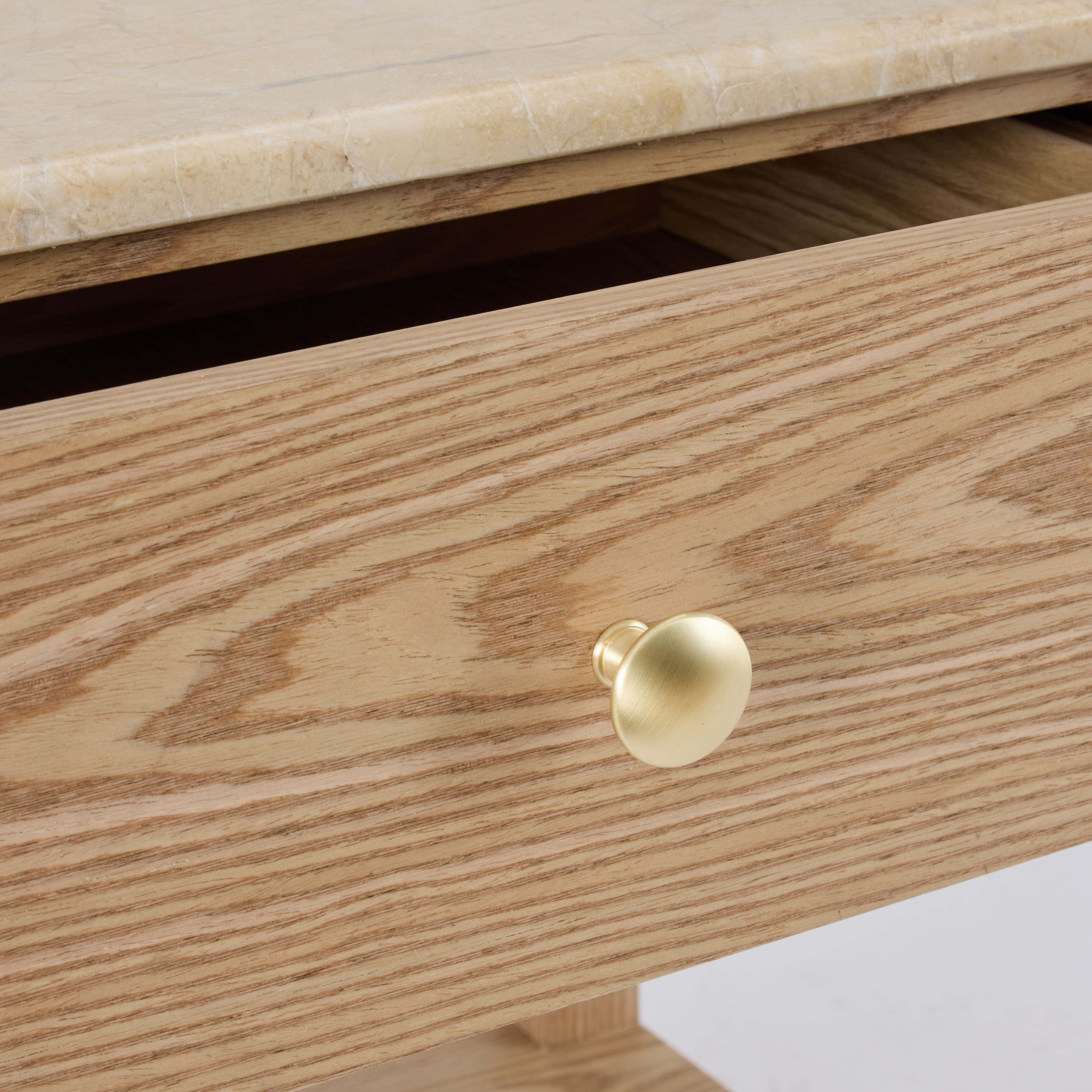 Carlyle Brown Marble Bedside Table
