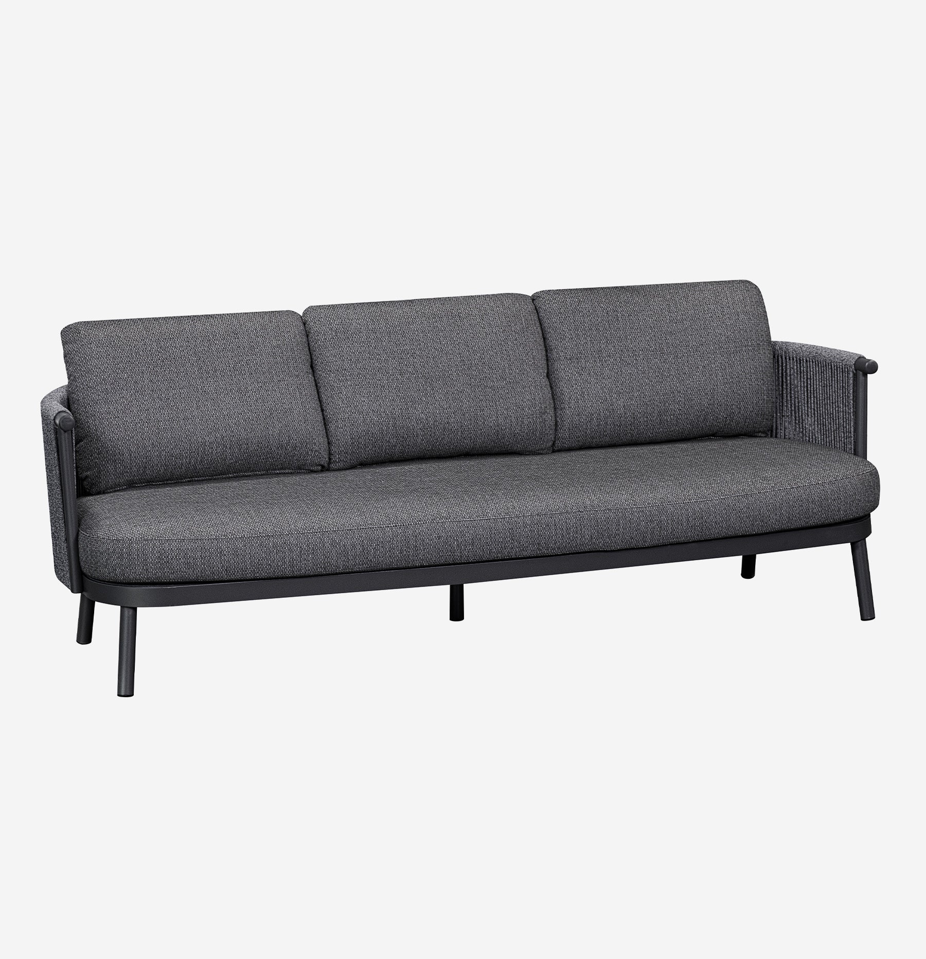 Chloe Outdoor 3-Seater Sofa-Charcoal