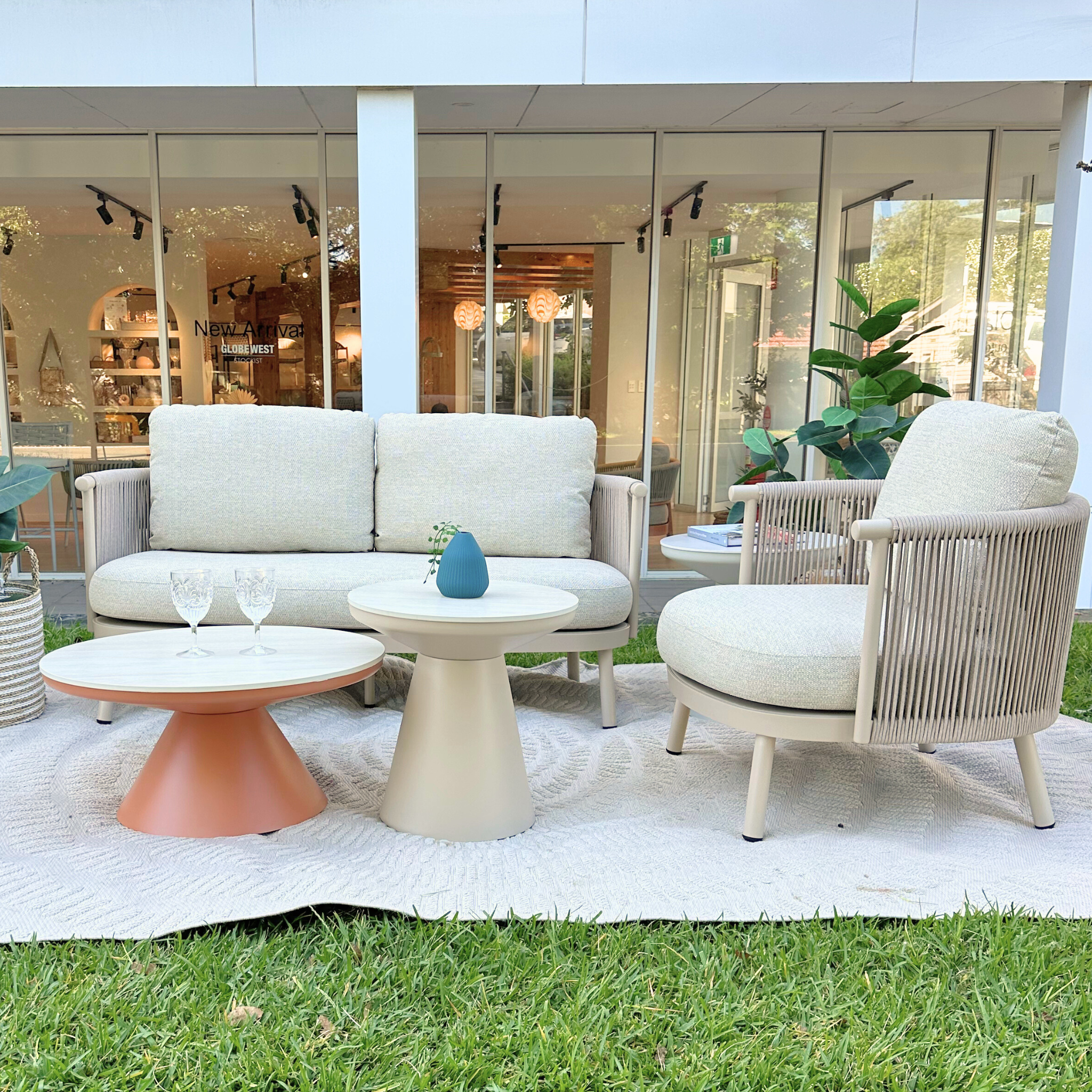 Chloe Outdoor 3-Seater Sofa - Beige