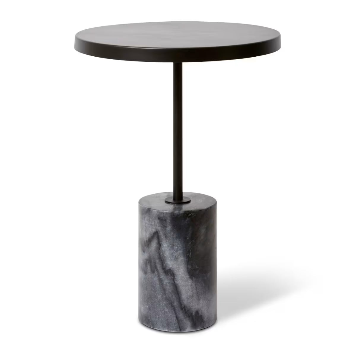 Kush Marble Black Side Table - 40 x 40 x 56cm