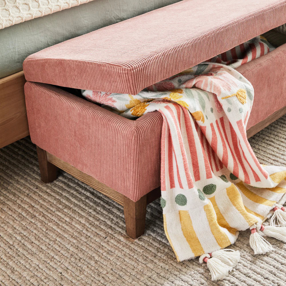 Albert Storage Ottoman - Dusty Pink