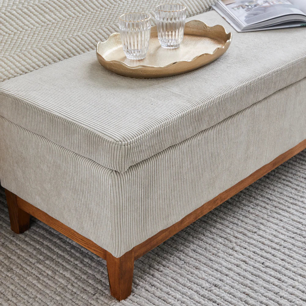 Albert Storage Ottoman - Grey Beige