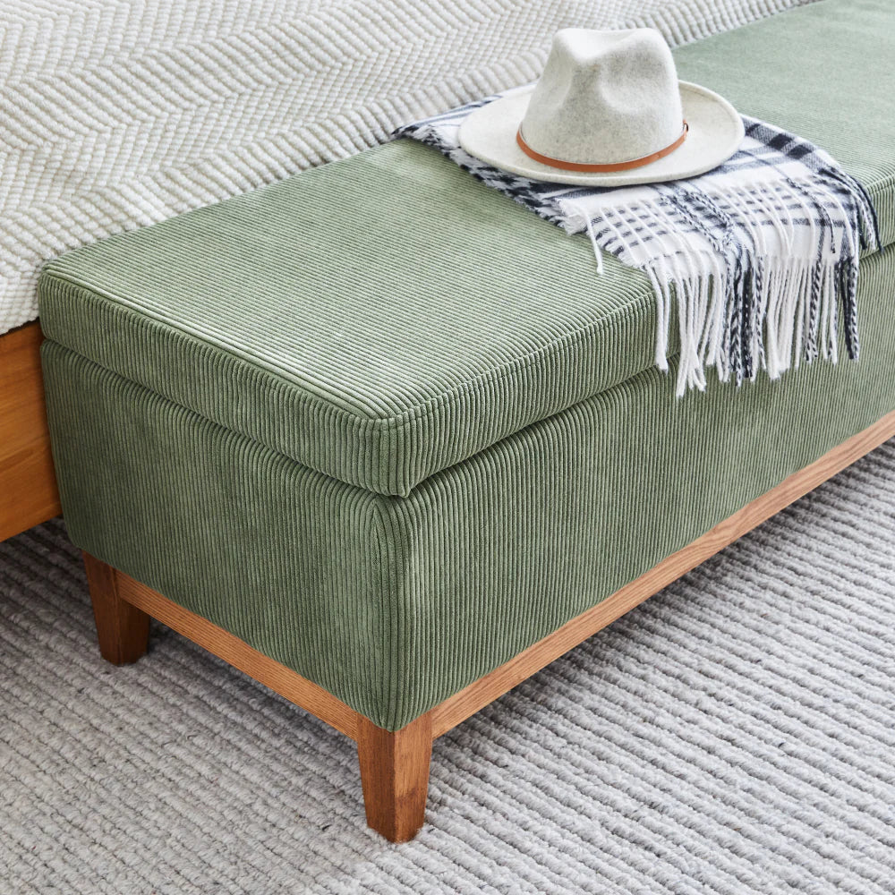 Albert Storage Ottoman - Olive