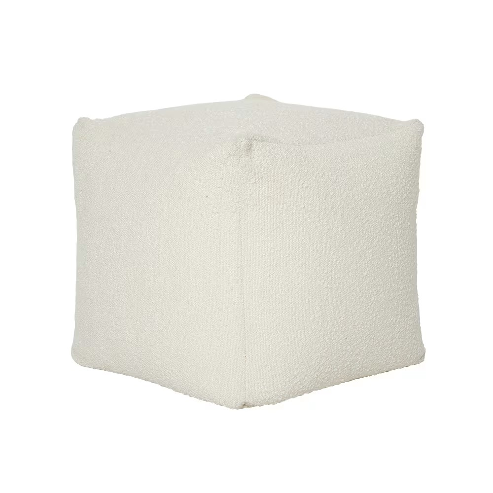Arlette Boucle Pouf - 45cm x 45cm x 45cm Ivory