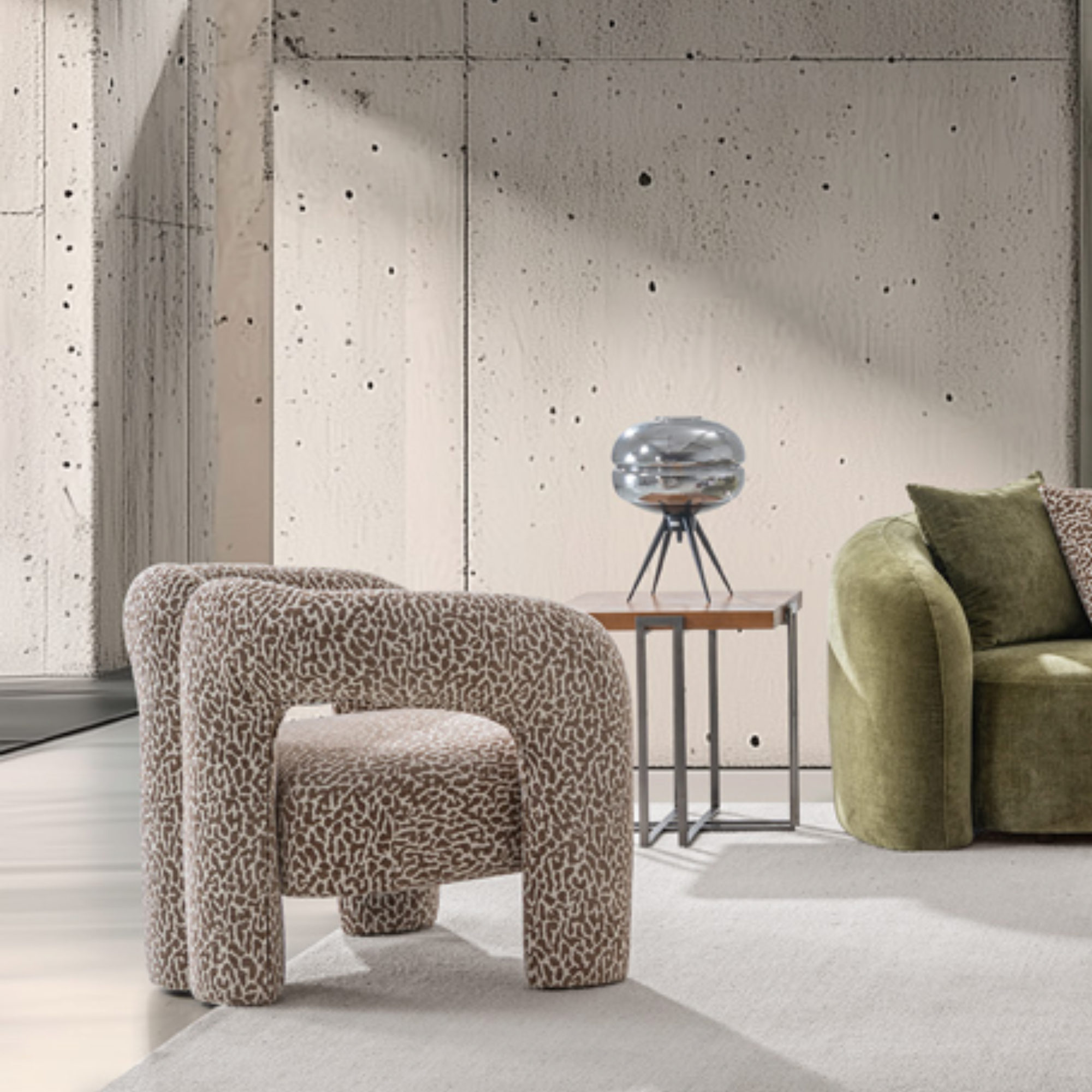 Birch Armchair - Beige Brown Speckle
