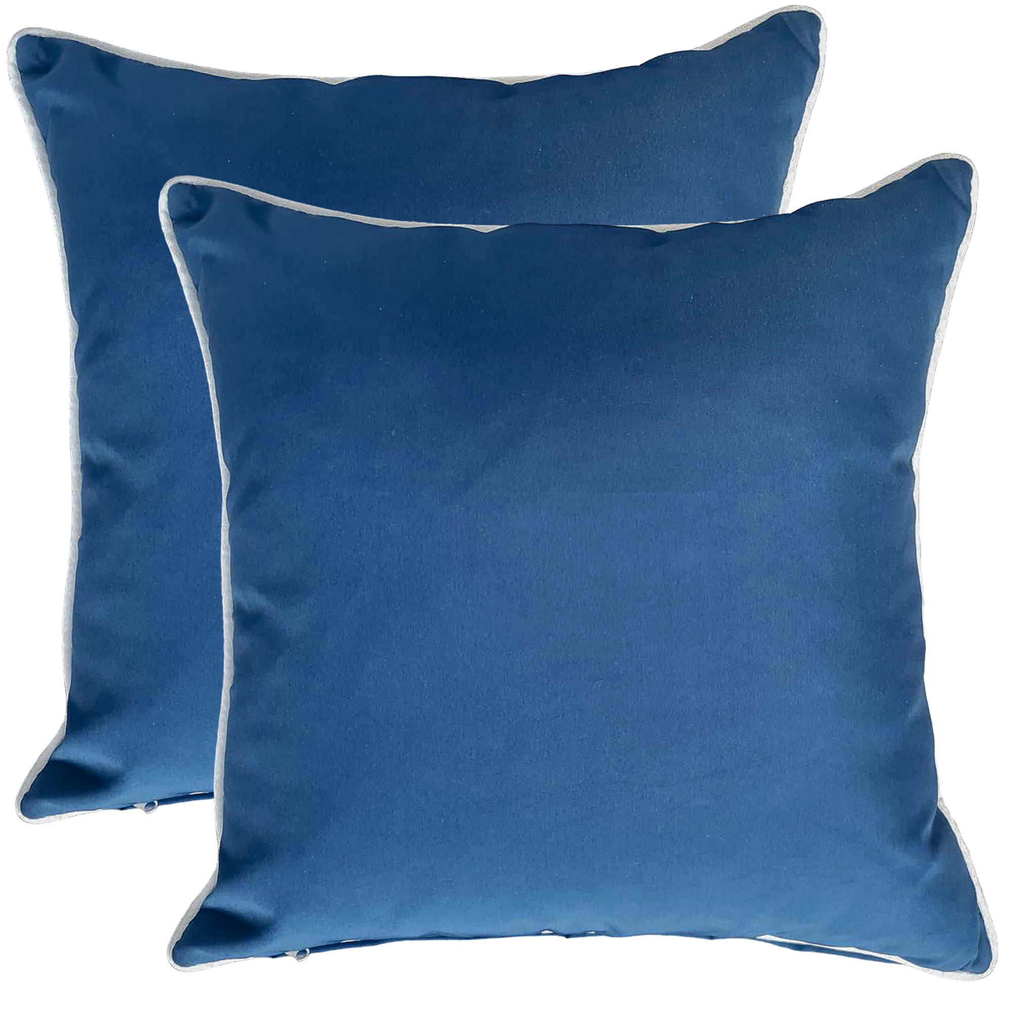 Piped Outdoor Cushion 50x50 Blue