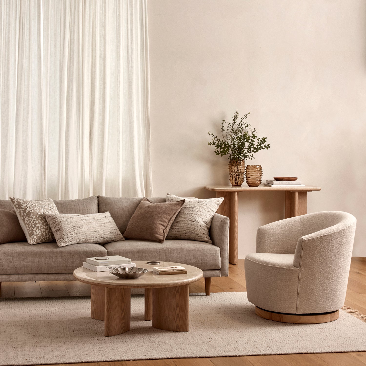 Carlyle Brown Marble Coffee Table