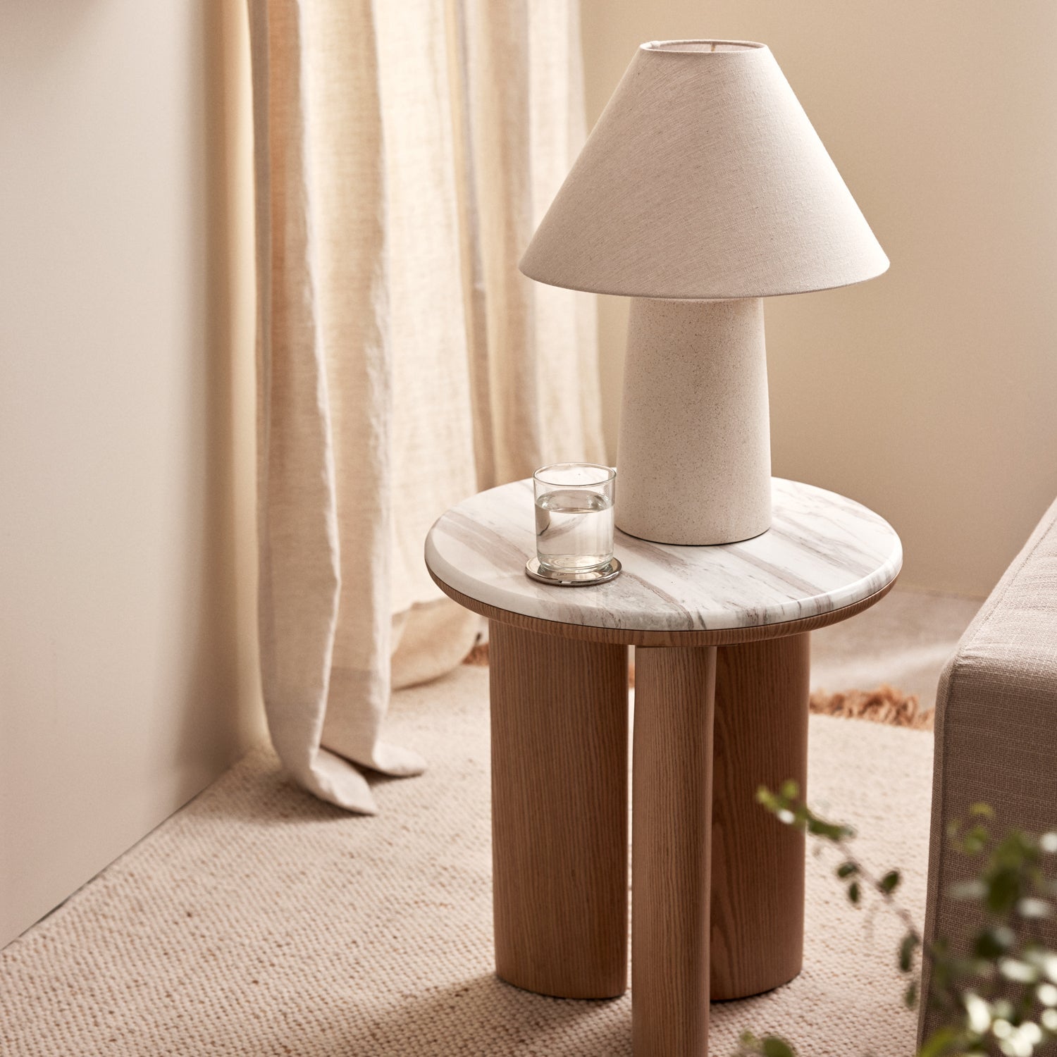 Carlyle White Marble Side Table