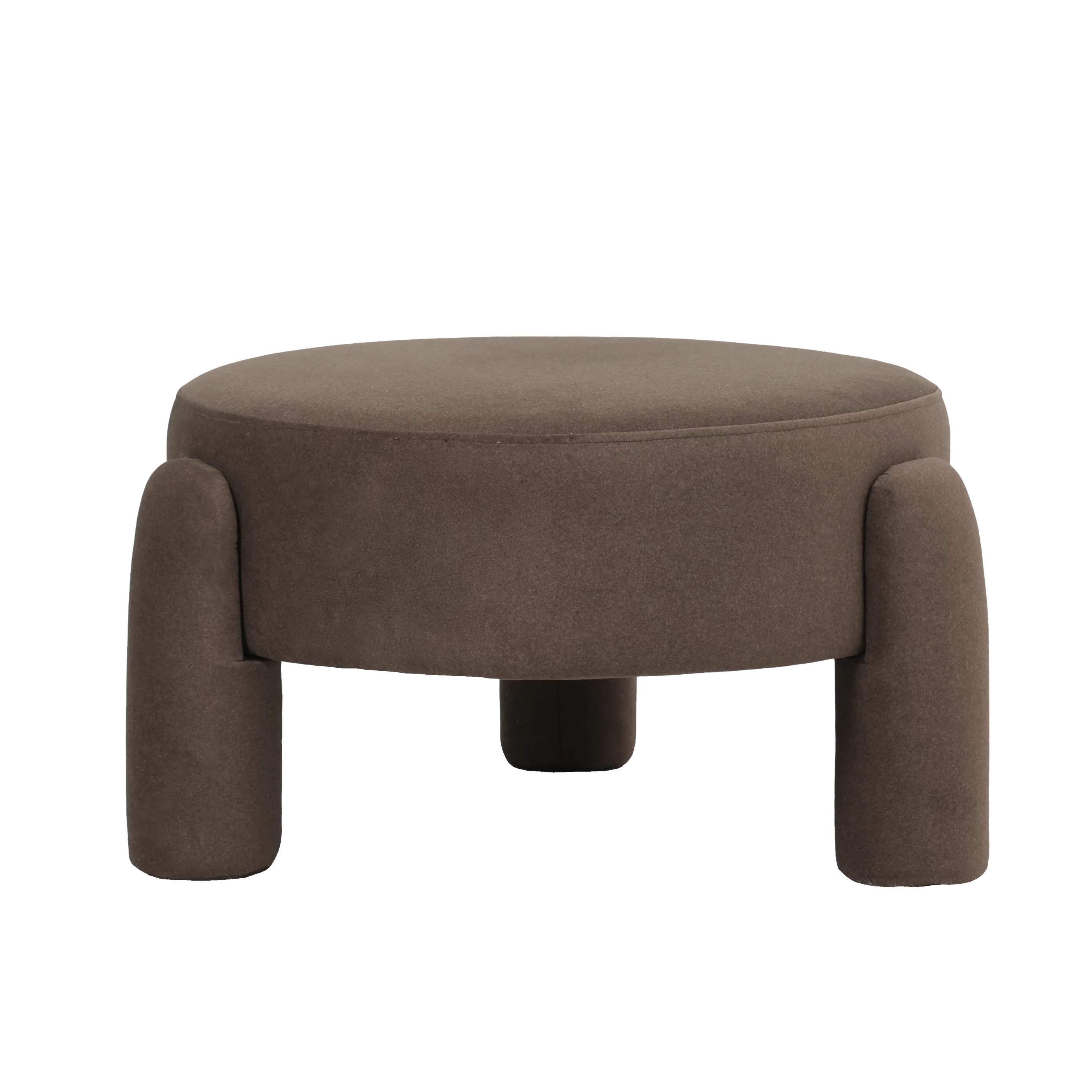 Cresent Velvet Stool - Cocoa