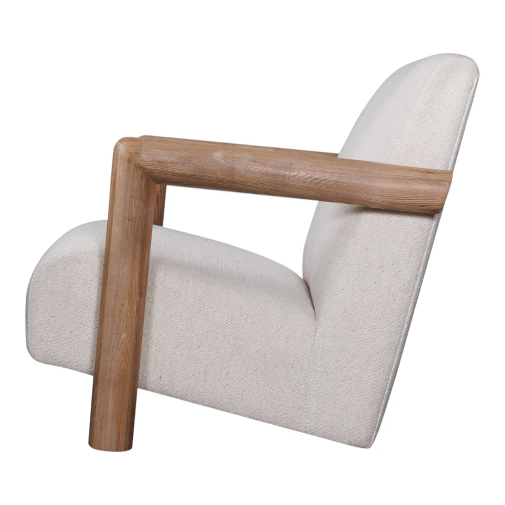 Creston Wood Armchair - Ivory