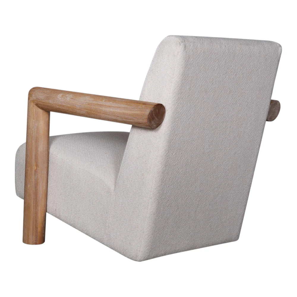 Creston Wood Armchair - Ivory