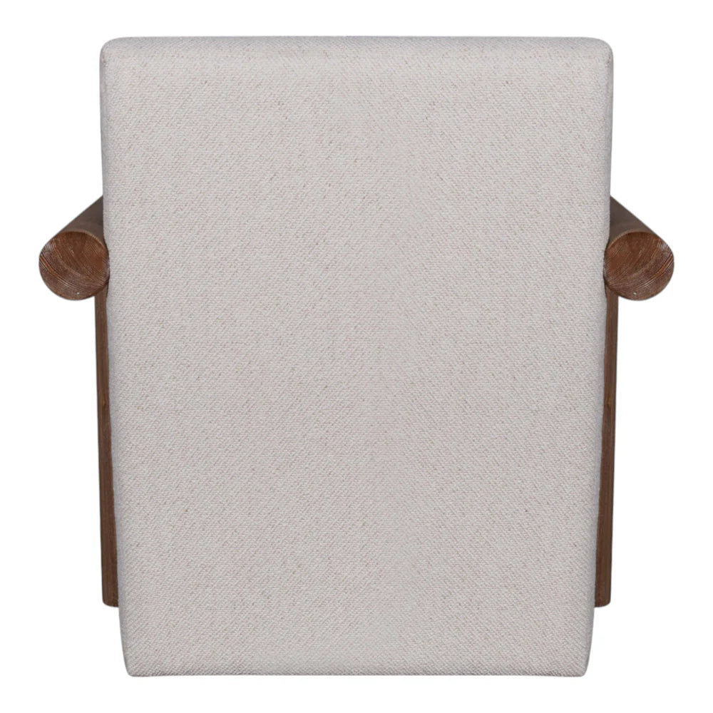 Creston Wood Armchair - Ivory