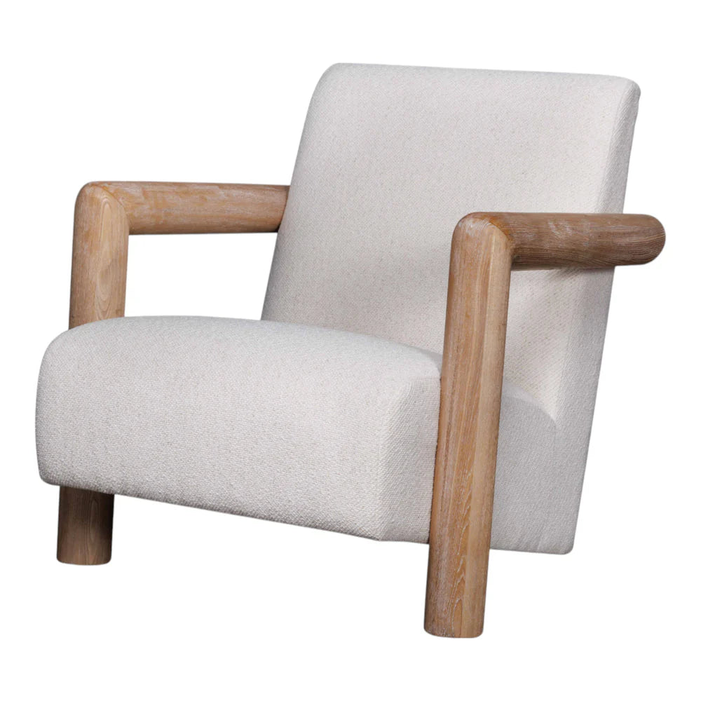 Creston Wood Armchair - Ivory