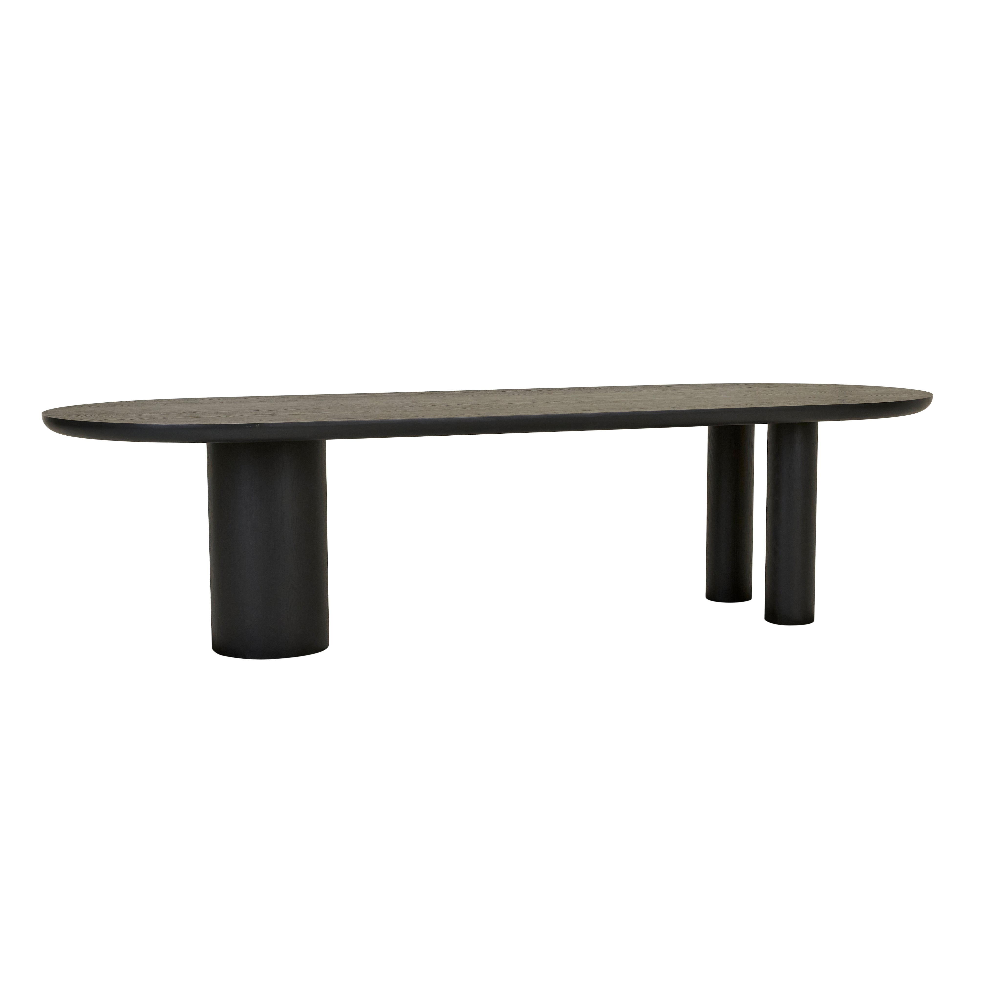 Seb Oval 220cm Dinning Table - Matt Black Oak