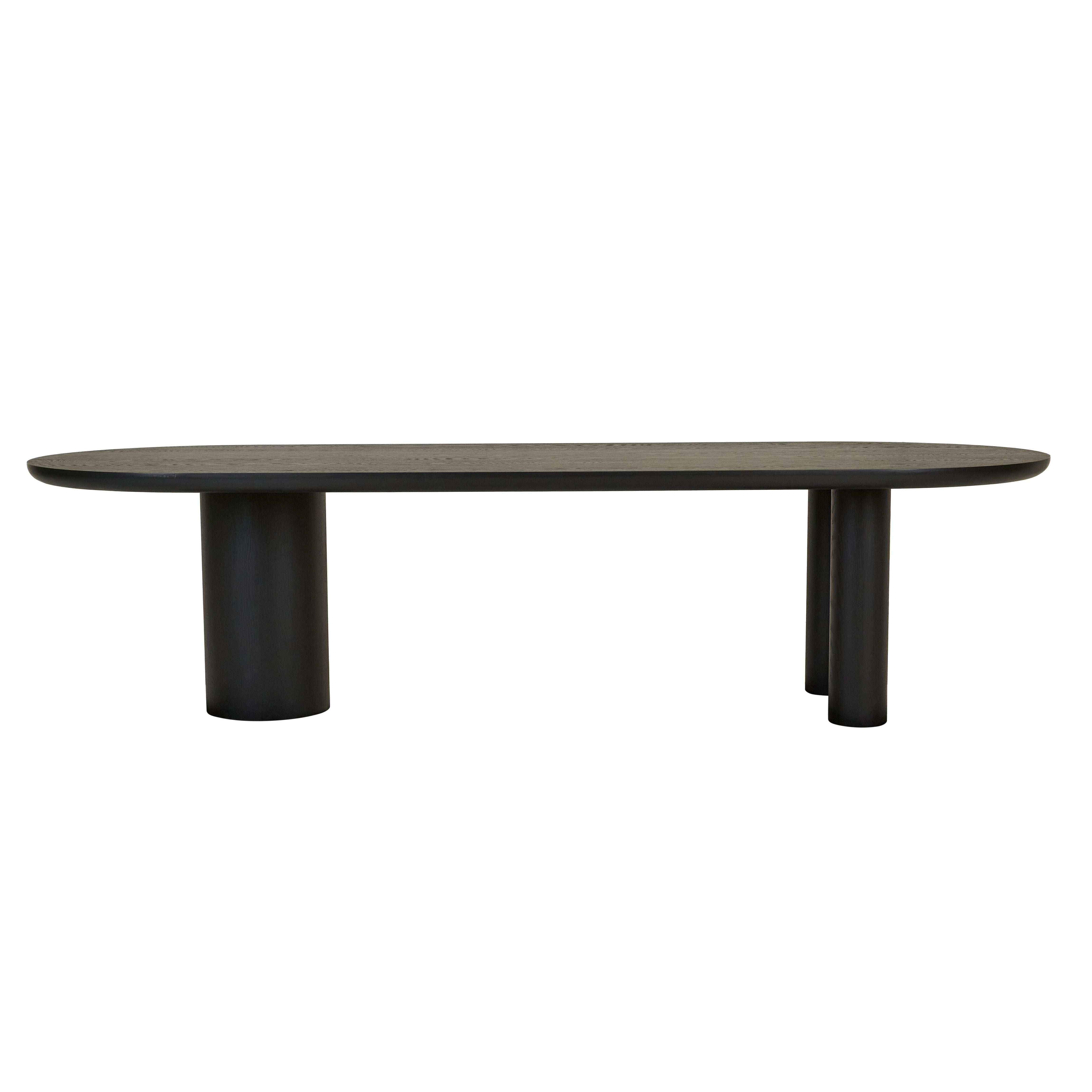 Seb Oval 220cm Dinning Table - Matt Black Oak