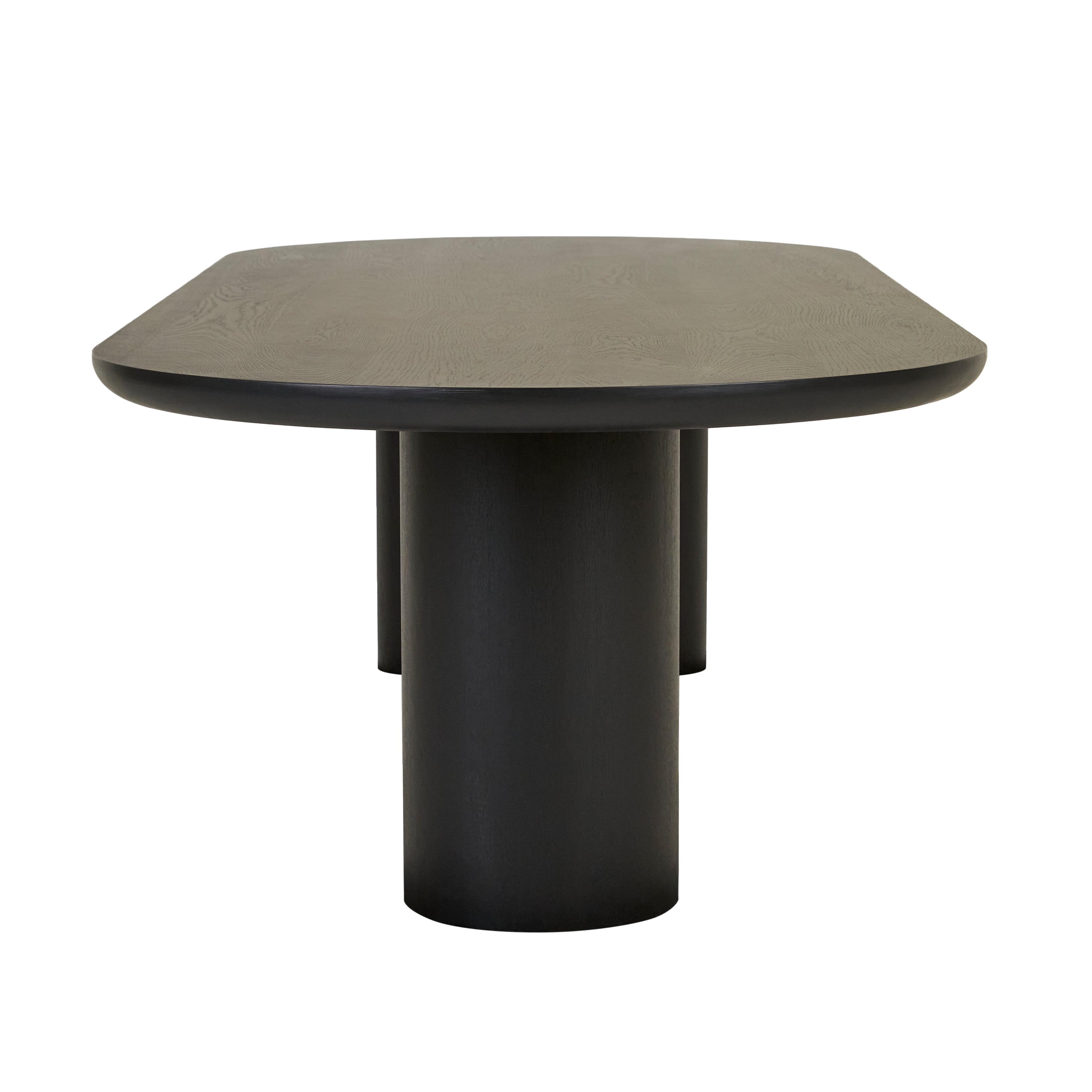 Seb Oval 220cm Dinning Table - Matt Black Oak