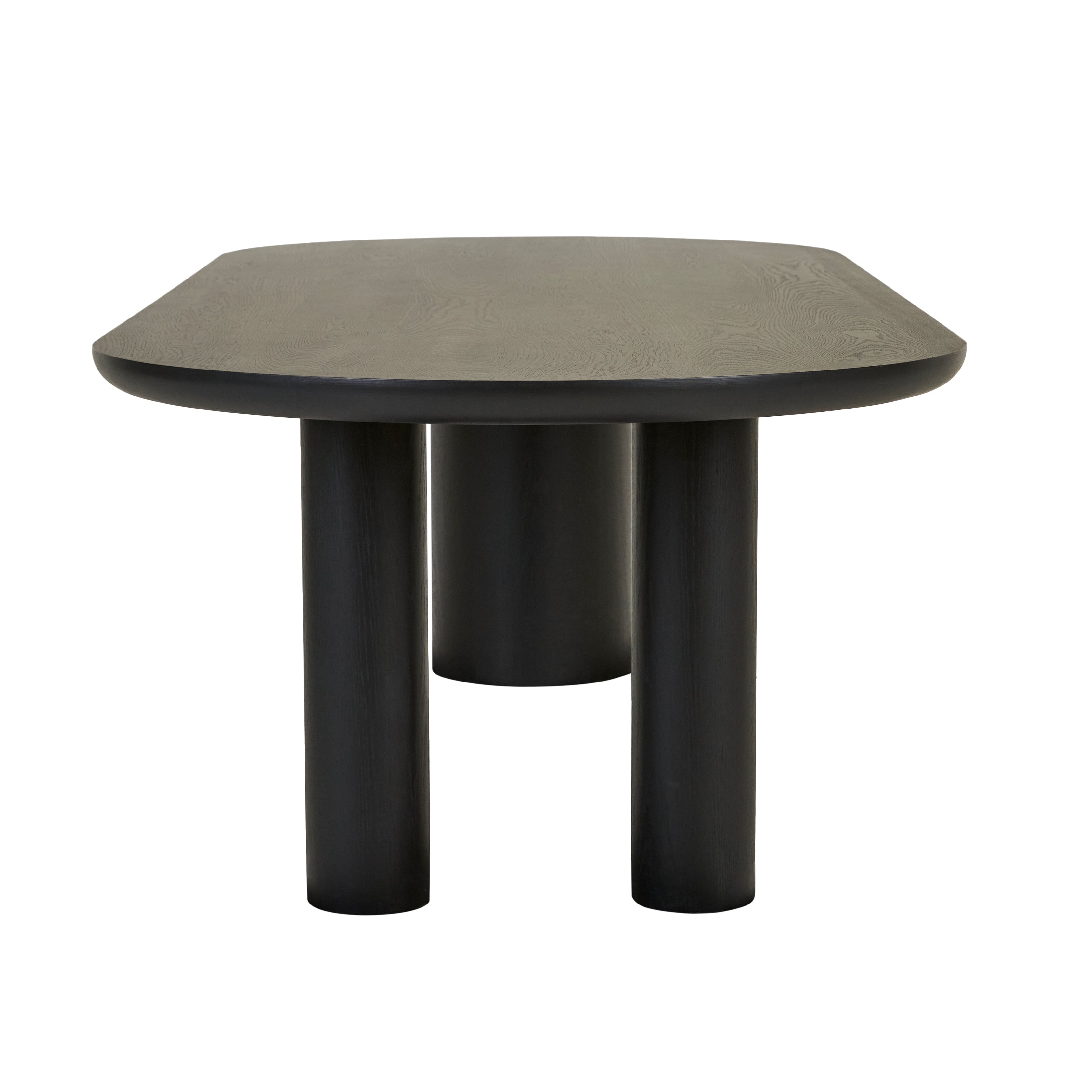 Seb Oval 220cm Dinning Table - Matt Black Oak