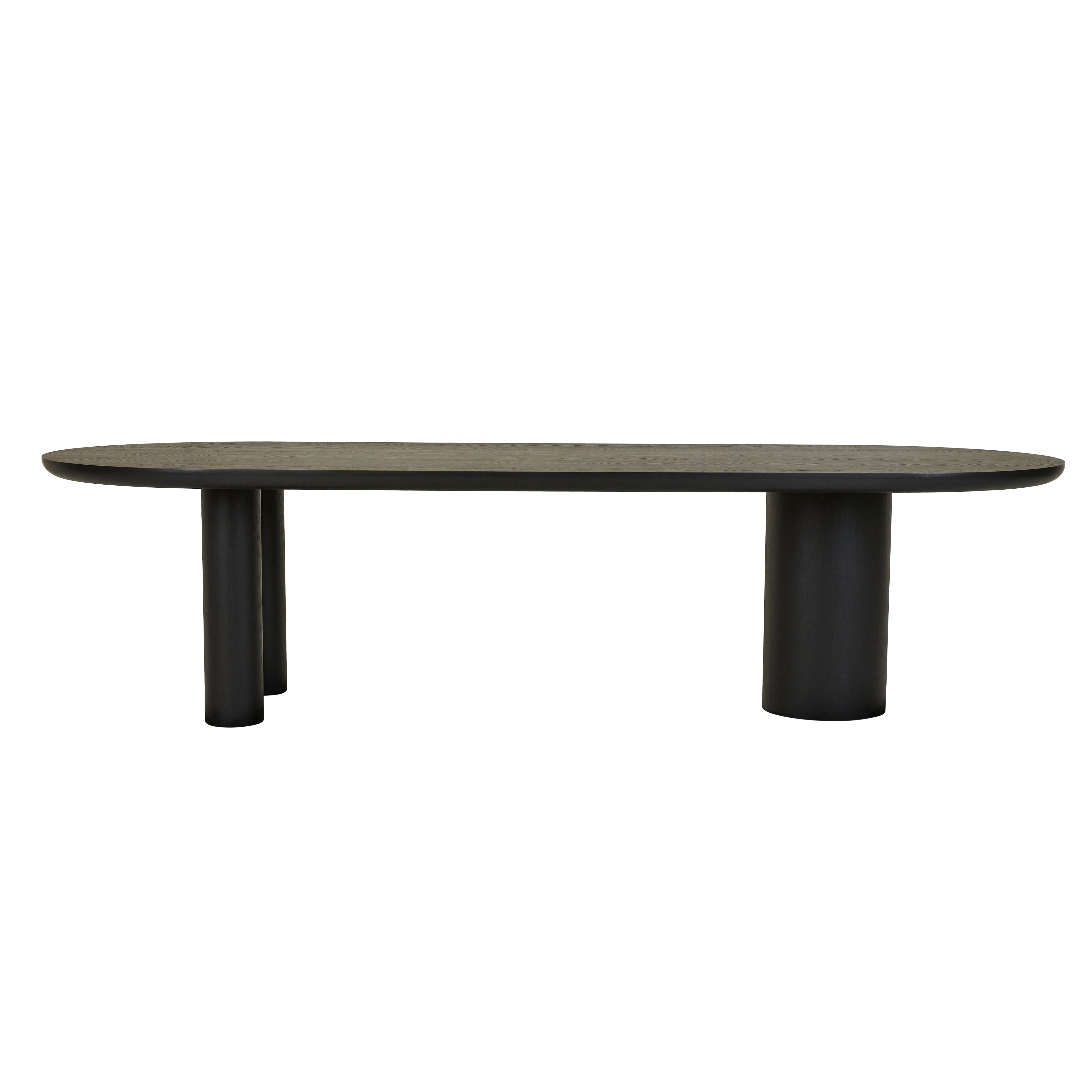 Seb Oval 260cm Dinning Table - Matt Black Oak (ETA - 13/01/25)