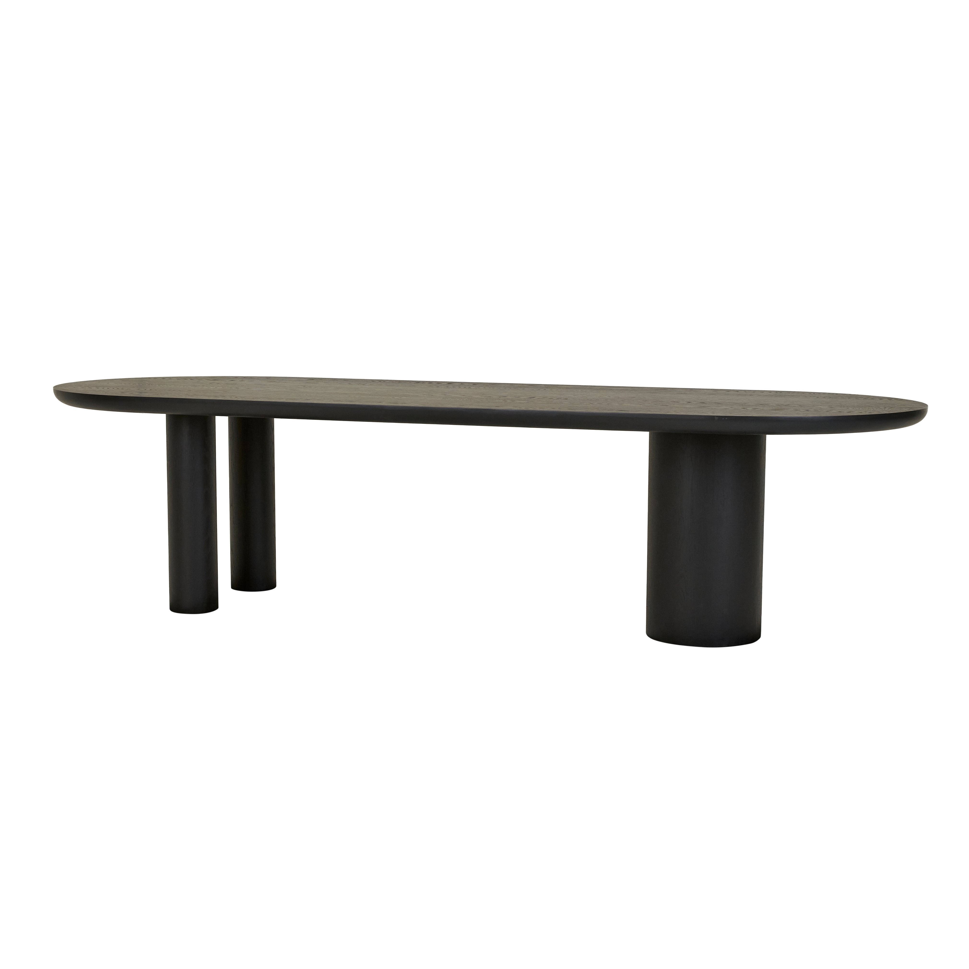 Seb Oval 220cm Dinning Table - Matt Black Oak