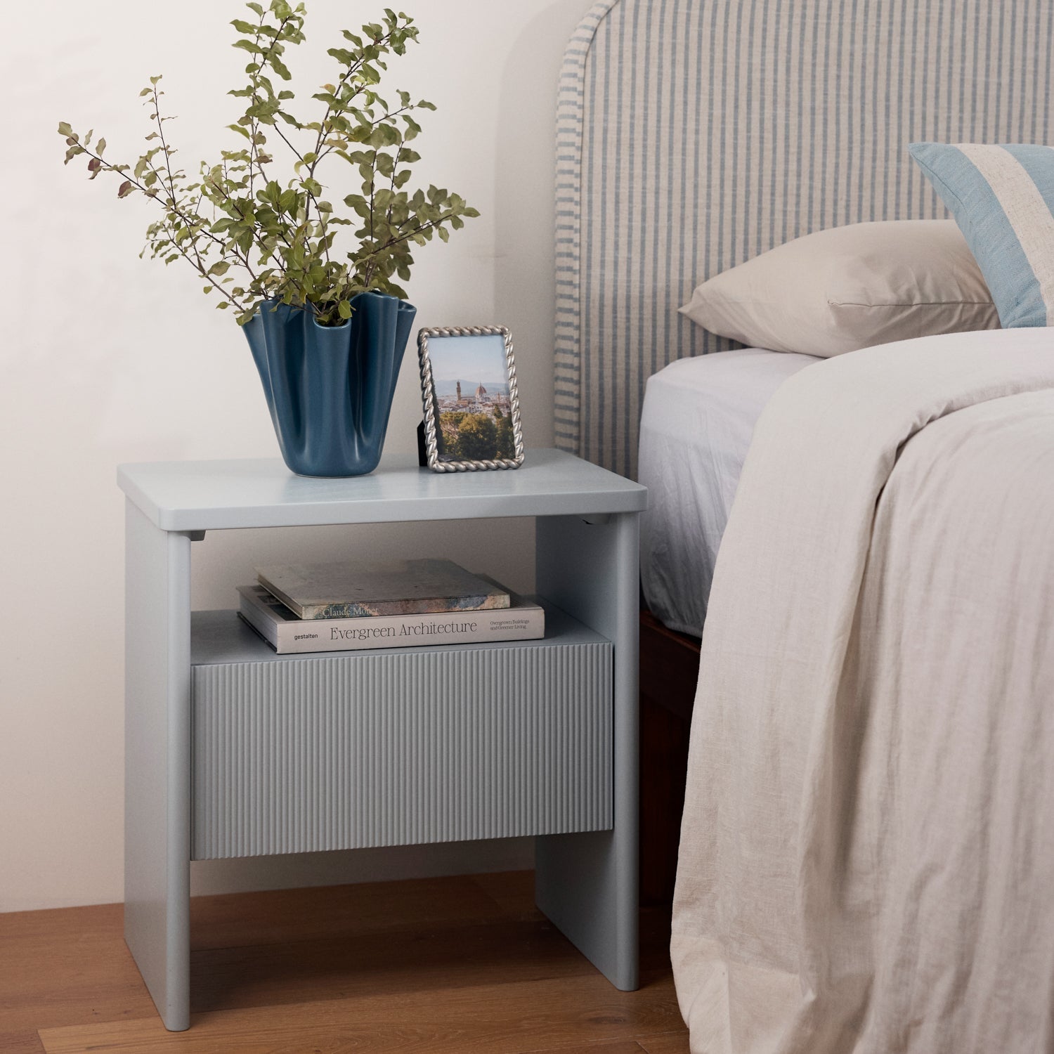 Darla Light Blue Bedside Table