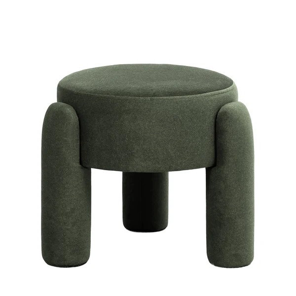 Eden Velvet Stool-Pine Green