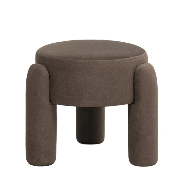 Eden Velvet Stool-Rich Cocoa