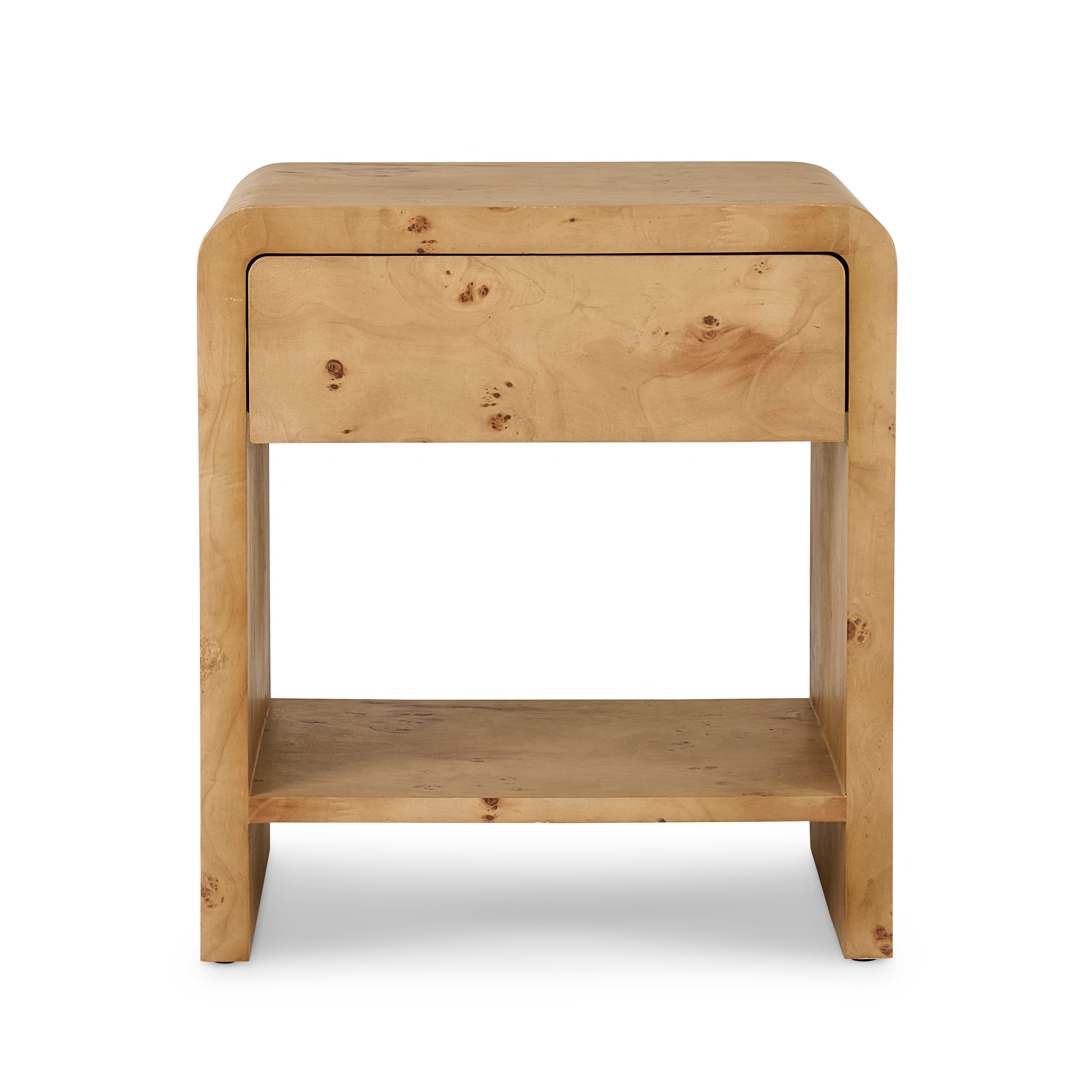 Elke Burl Wood Bedside Table