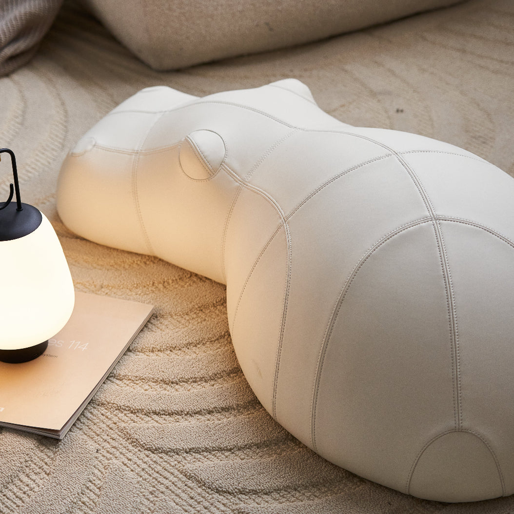 Hippo Pouf - Cream - Leather