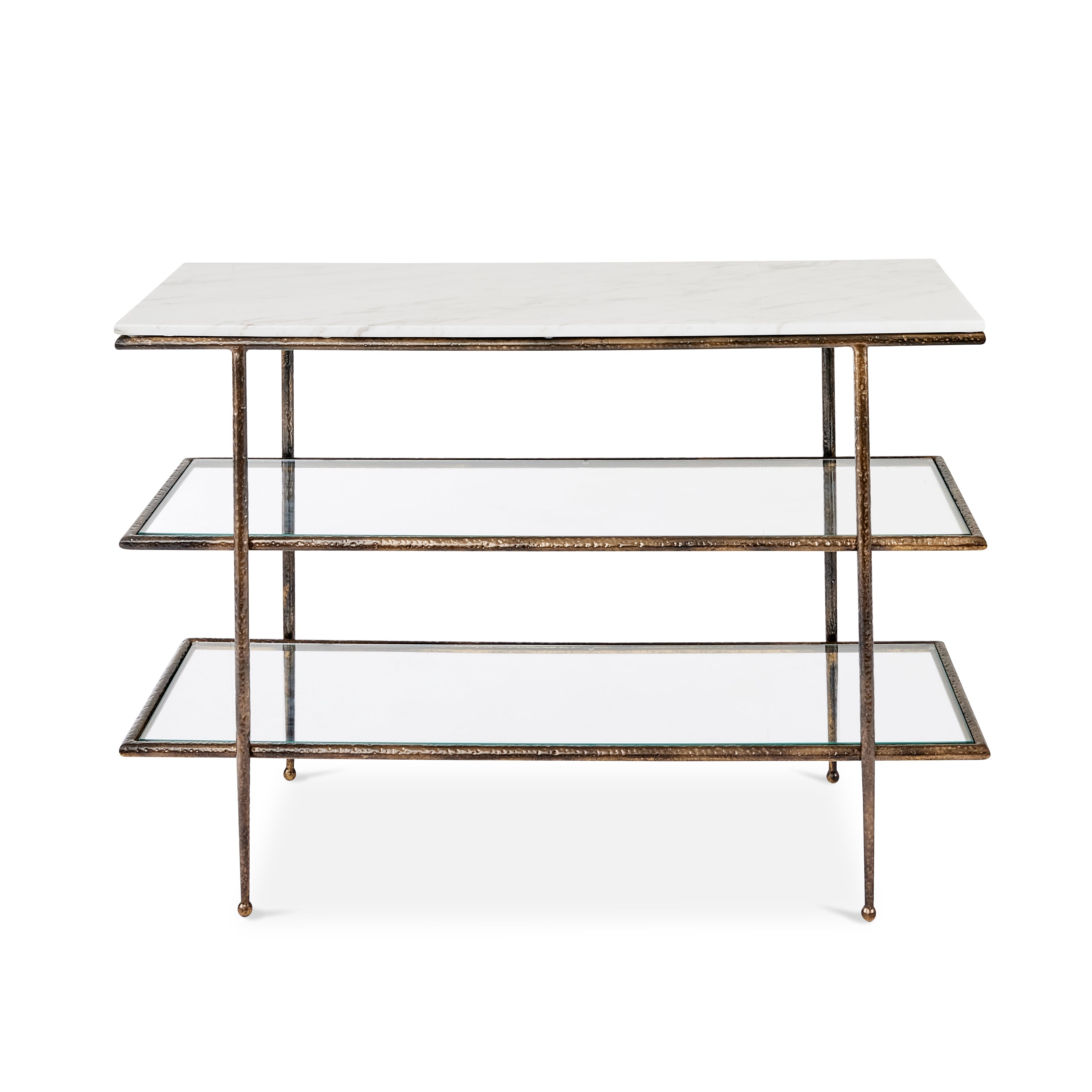 Laurel Gold/Marble Console With Shelves