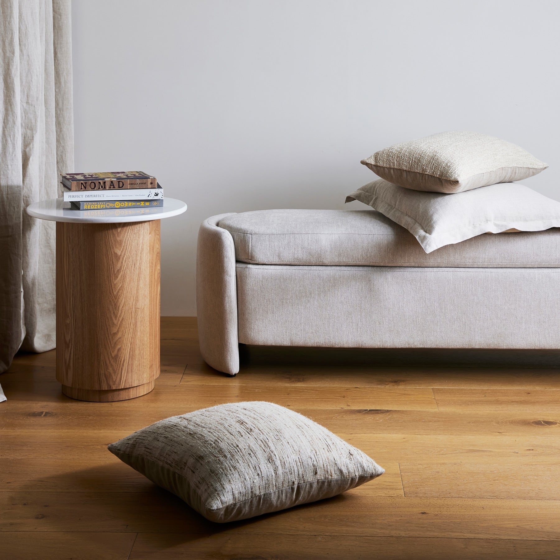 Leyton Light Stone Ottoman