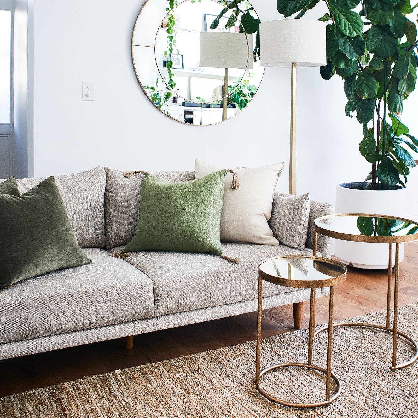 Lawrence Gold Round Mirror