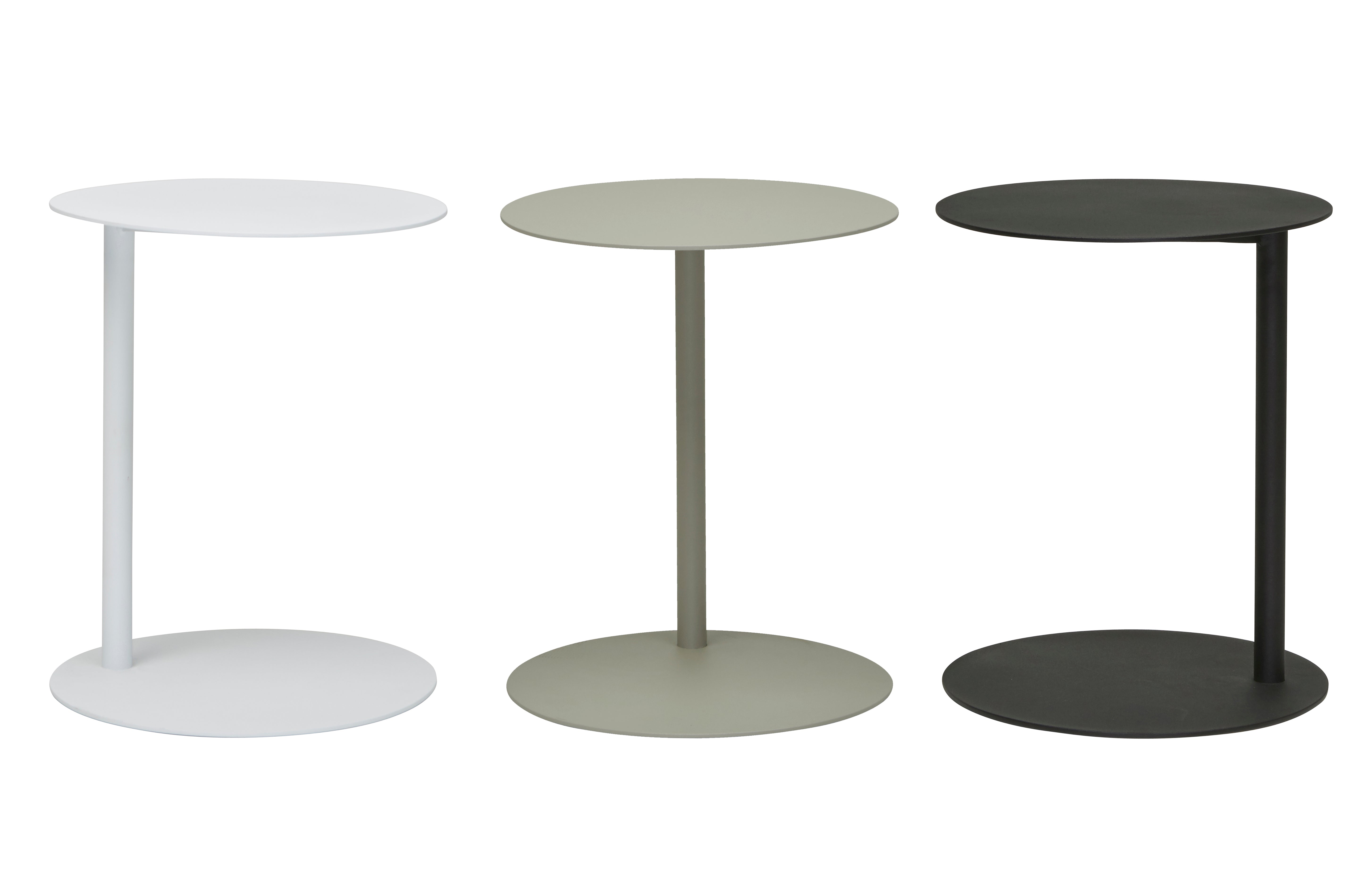 Aperto Ali Round Side Tables - High - Black (Outdoor)
