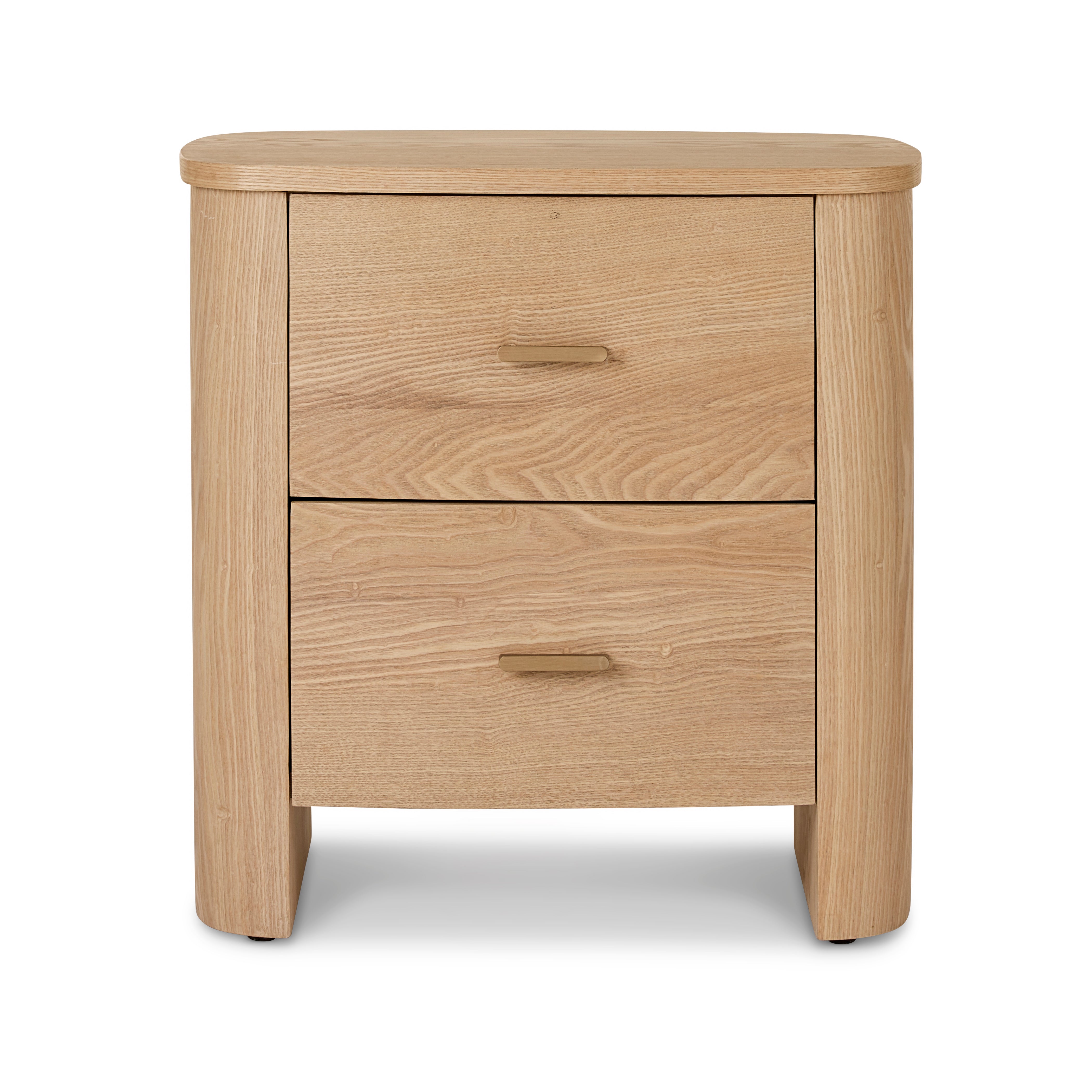 Leon 2 Drawer Oak Bedside Table