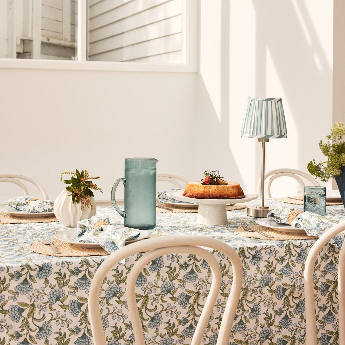 Lucia Light Blue Stripe Pleated Shade Set of 2