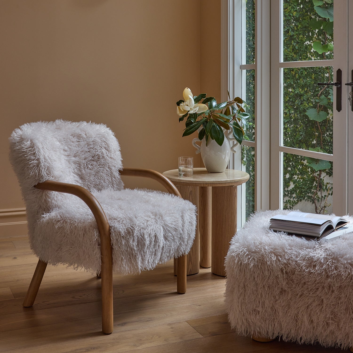 Kristoff Ivory Fur Chair