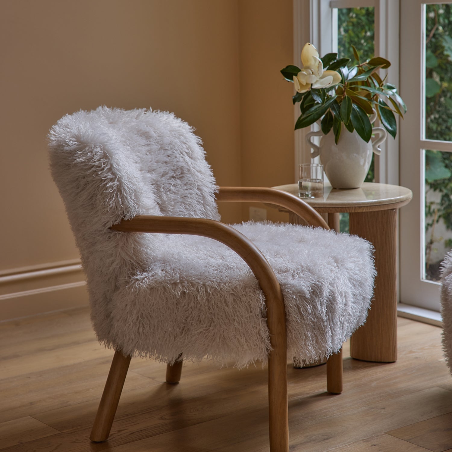 Kristoff Ivory Fur Chair