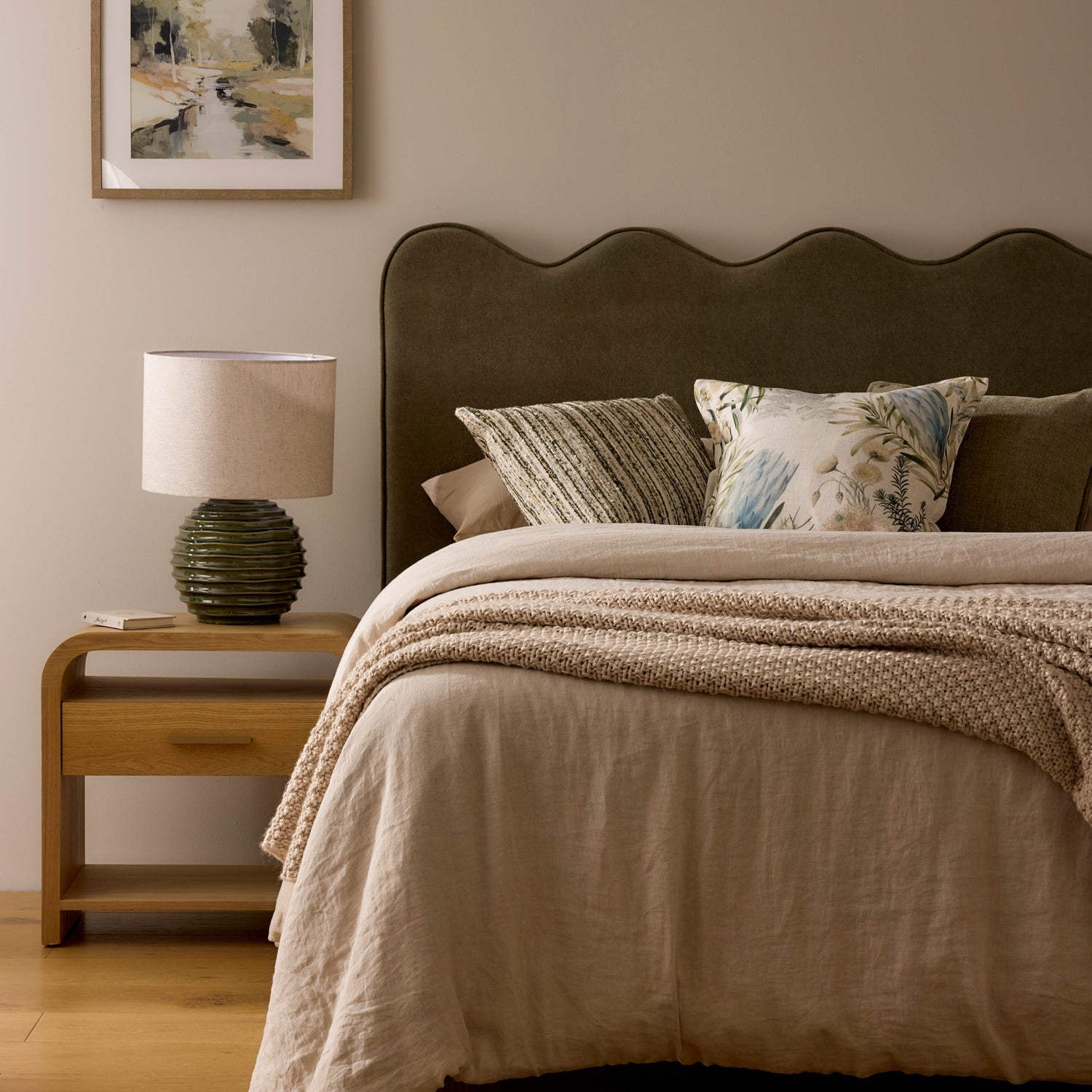 Willow Green Glazed Lamp