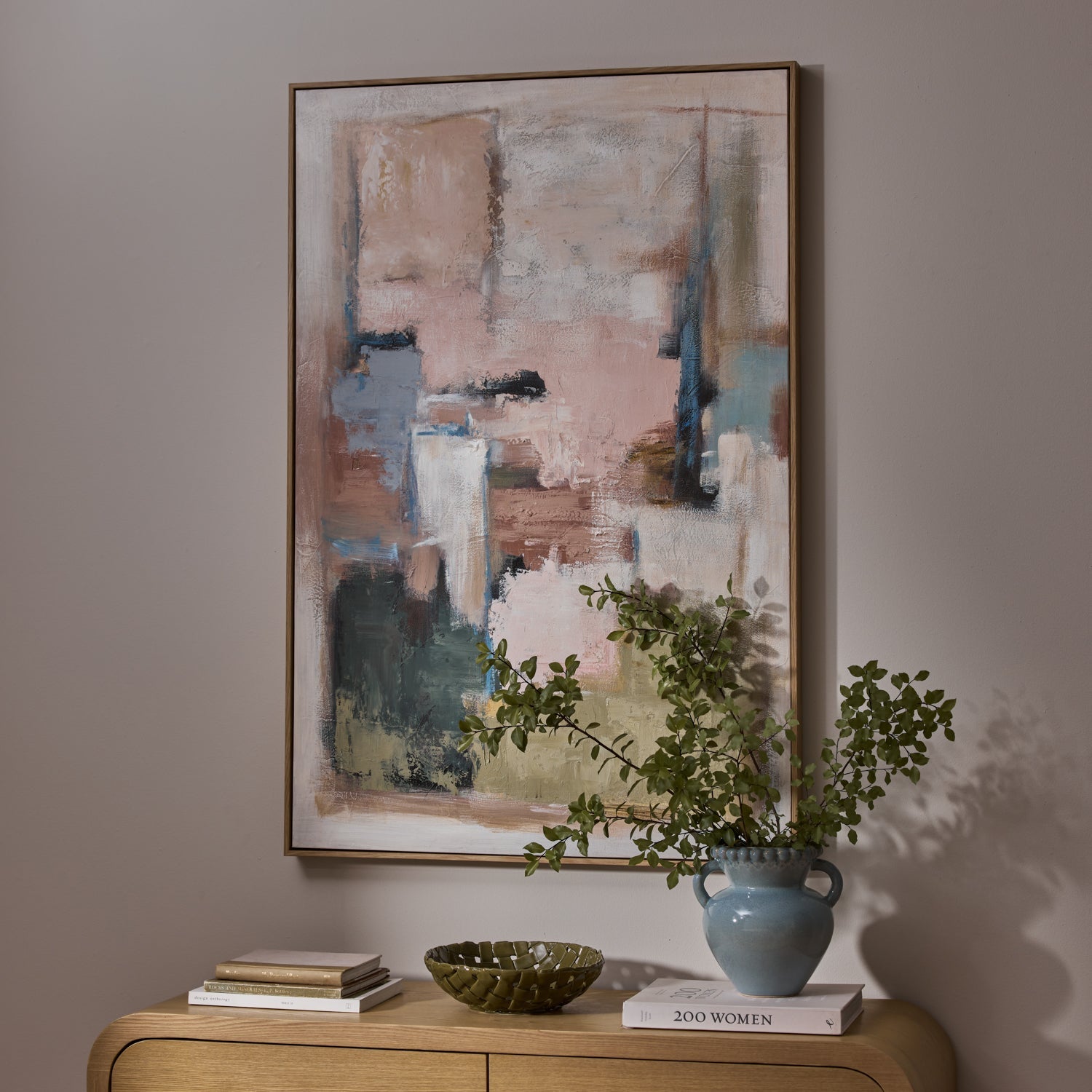 Abstract Rust/Green Wall Art 80x120cm