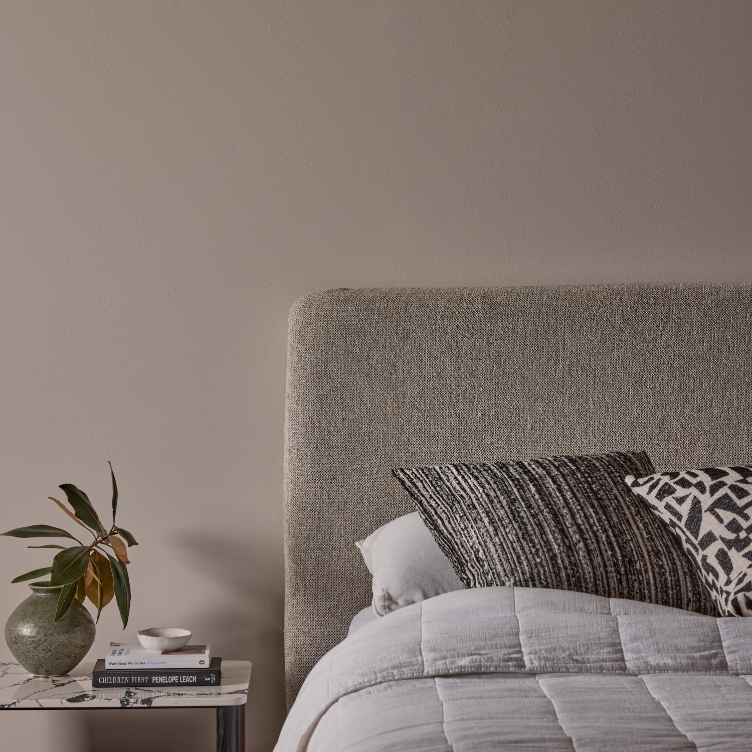 Beau Blue Textured Bedhead Slip Cover King