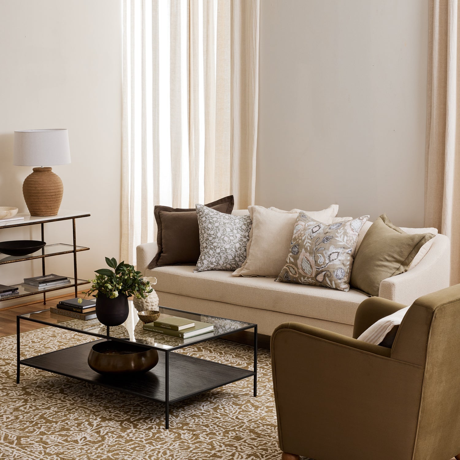 August Textured Cream Sofa