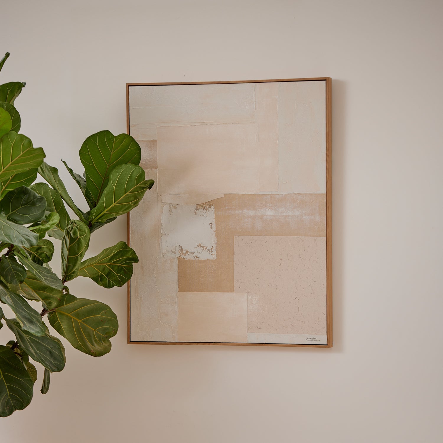 Otis Natural Textured Canvas 80x100cm Set of 2