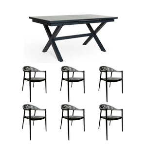 Marley Extendable Outdoor Dining Set 50% OFF Floor Stock - Olan Living