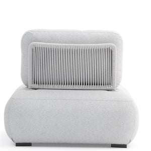 Ora One Seater Outdoor Lounge - Greige - Olan Living.  White chunky contemporary sofa.
