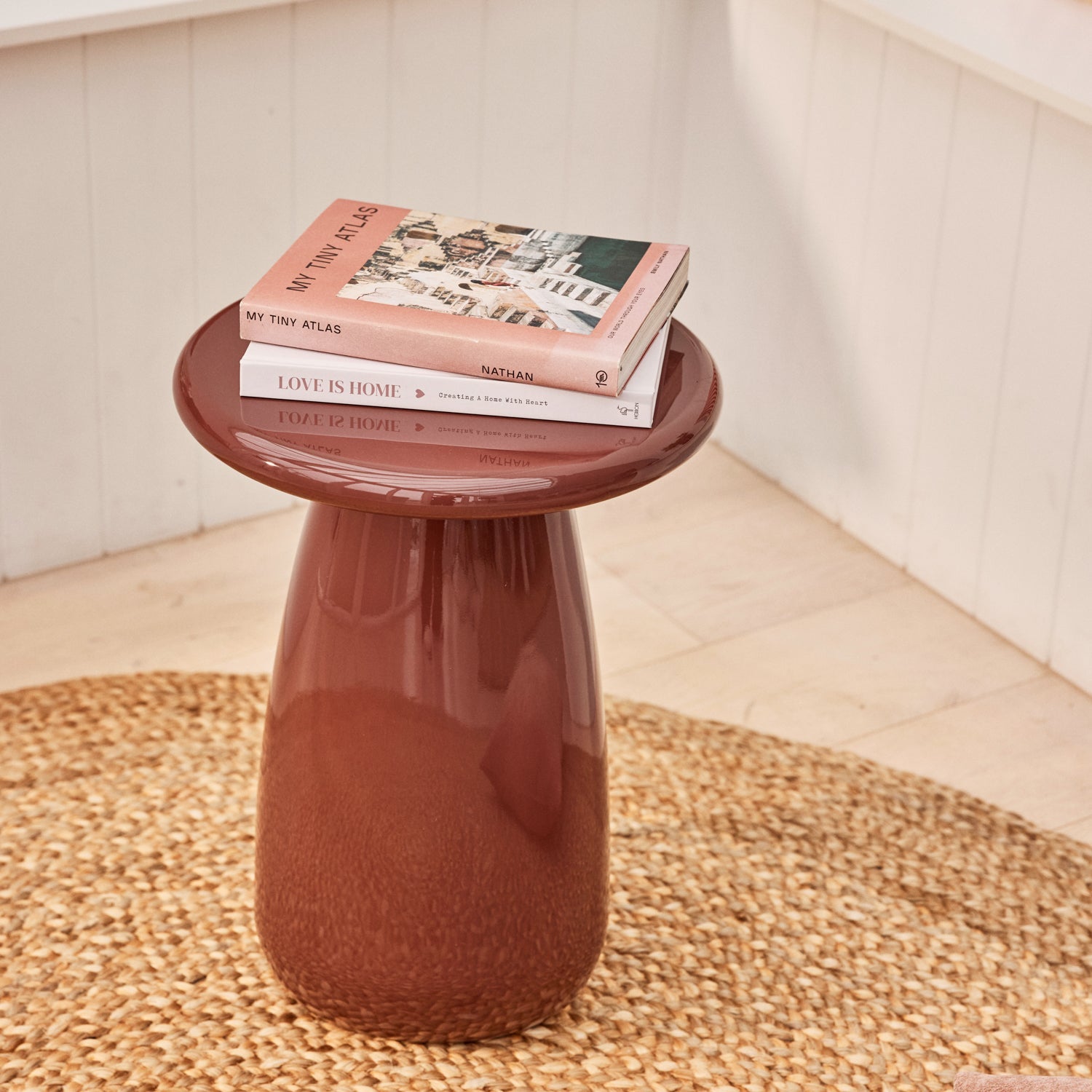 Otto Burgundy Gloss Side Table