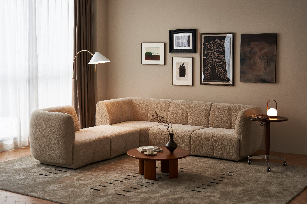 Plum Modular Armless C - Beige