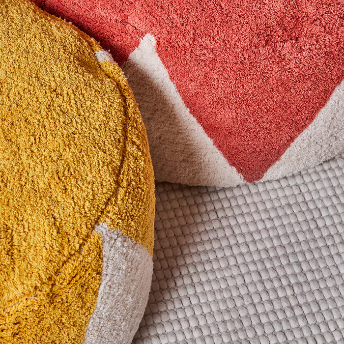 Rimsha Tufted Pouf - Coral